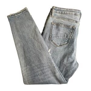 Driftwood Womens Light Wash High Rise‎ Distressed Gizelle Slim Jeans 28